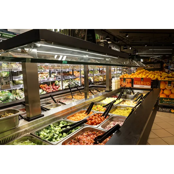 Foodtech salatbar 14 GN med glassoverbygg