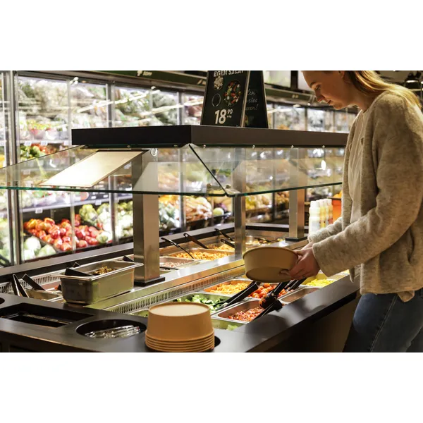 Foodtech salatbar 5 GN med glassoverbygg