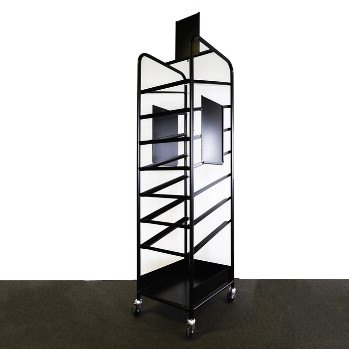 Platetralle sort m/side- og toppskilt, 7 600x400
