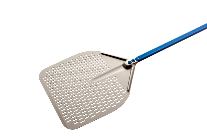 Pizzaspade alu. perf./rekt. 33x33cm, skaft 120cm