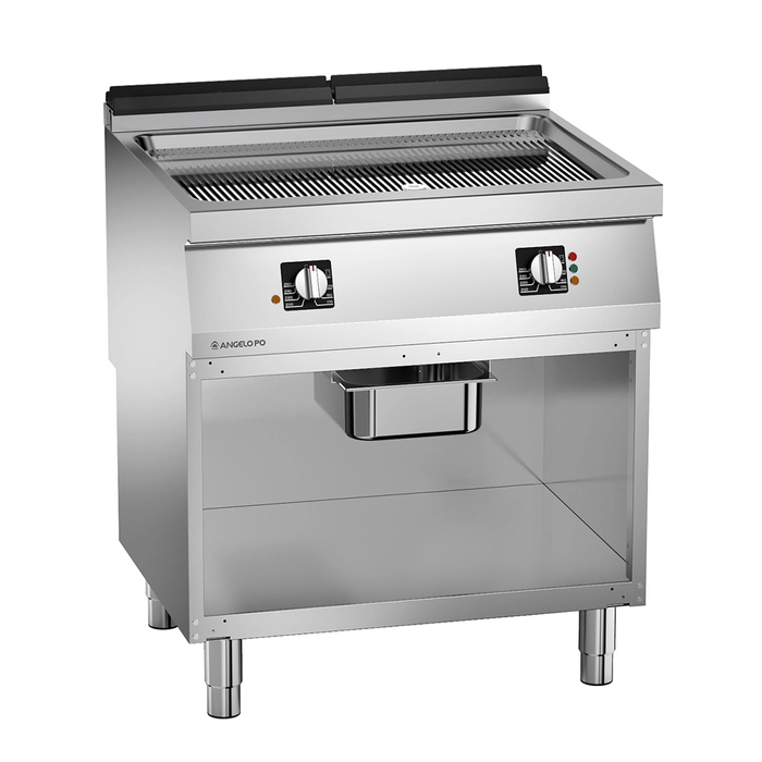 Icon7000 flatgrill med understell og rillet kromplate