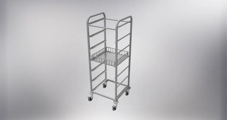 Rangeringsvogn for 7 oppvaskkurver