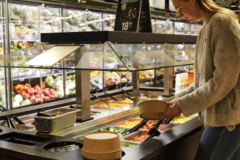 Foodtech salatbar 14 GN med glassoverbygg